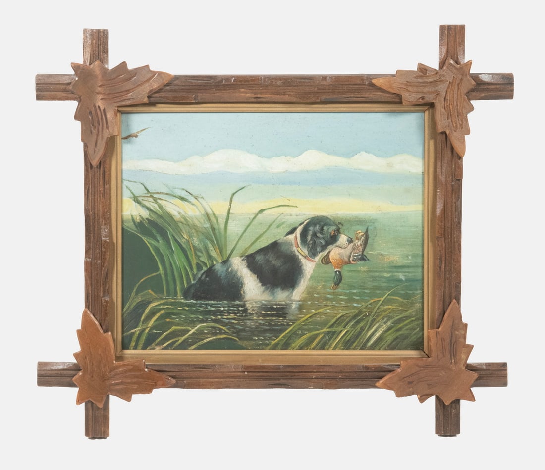 SPORTSMAN'S DUCK HUNTING PAINTING, CIRCA 1900 (1 of 2)