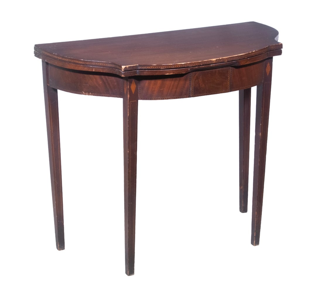 19TH C. CUSTOM HEPPLEWHITE CARD TABLE (1 of 4)