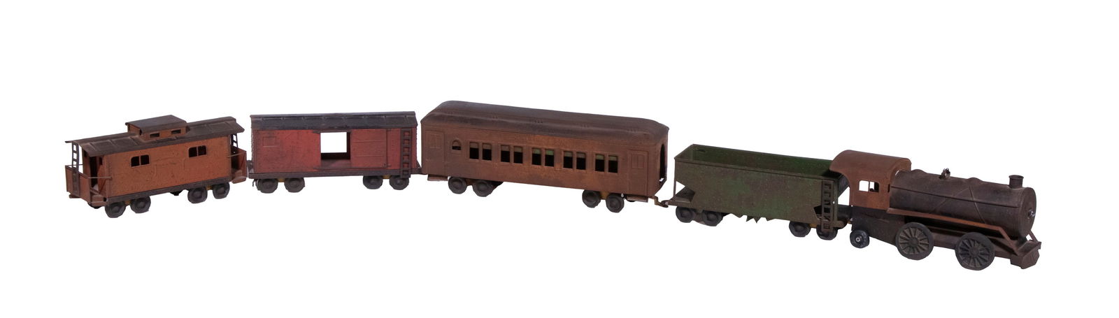 VINTAGE COR-COR TOYS STEEL (5)-PIECE TRAIN SET (1 of 4)