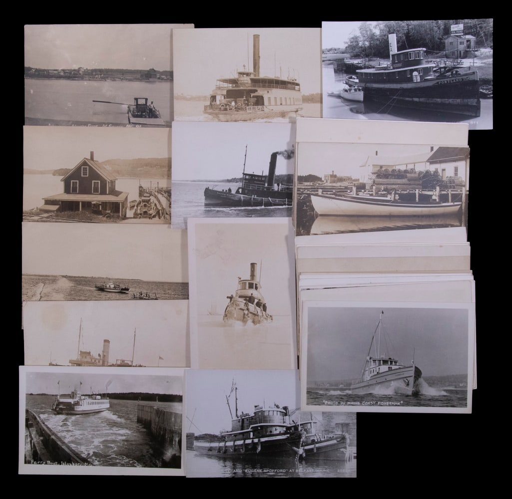 (37) REAL PHOTO POSTCARDS: FREIGHTERS, TUGS, FISHING BOATS, FERRIES (1 of 1)