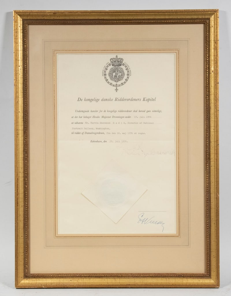 DANISH ROYAL APPOINTMENT, SIGNED BY THE KING & QUEEN, 1976 (1 of 5)