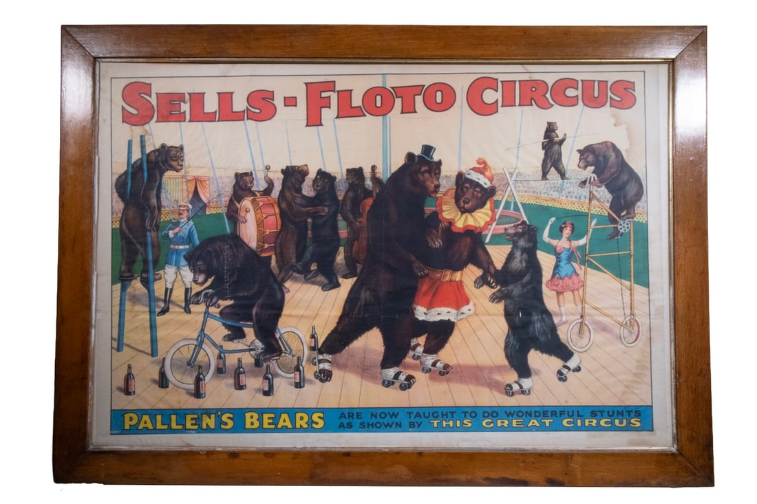 BROADSIDE SELLS-FLOTO CIRCUS POSTER, FRAMED (1 of 3)