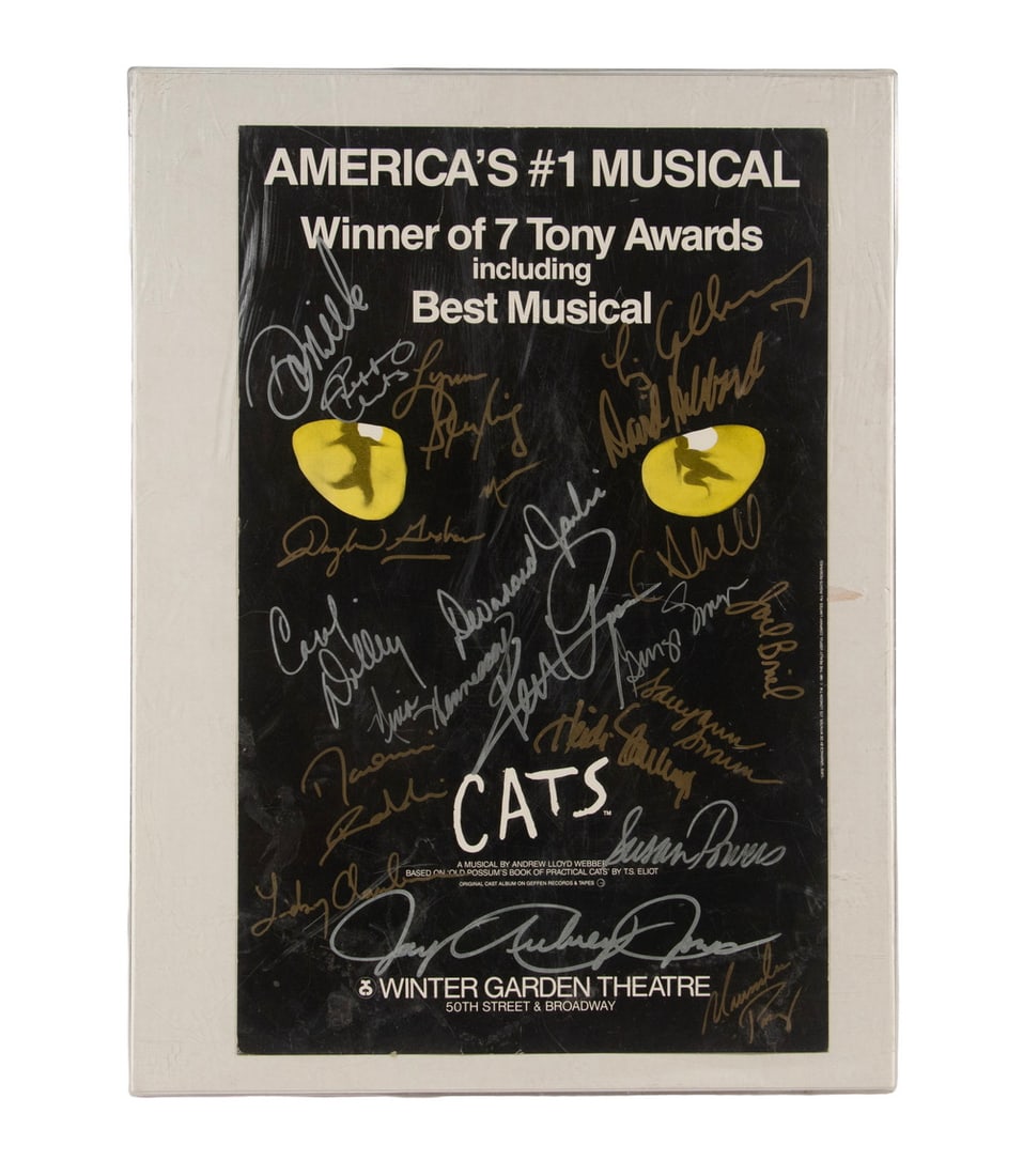 SIGNED "CATS" POSTER IN ACRYLIC FRAME (1 of 2)