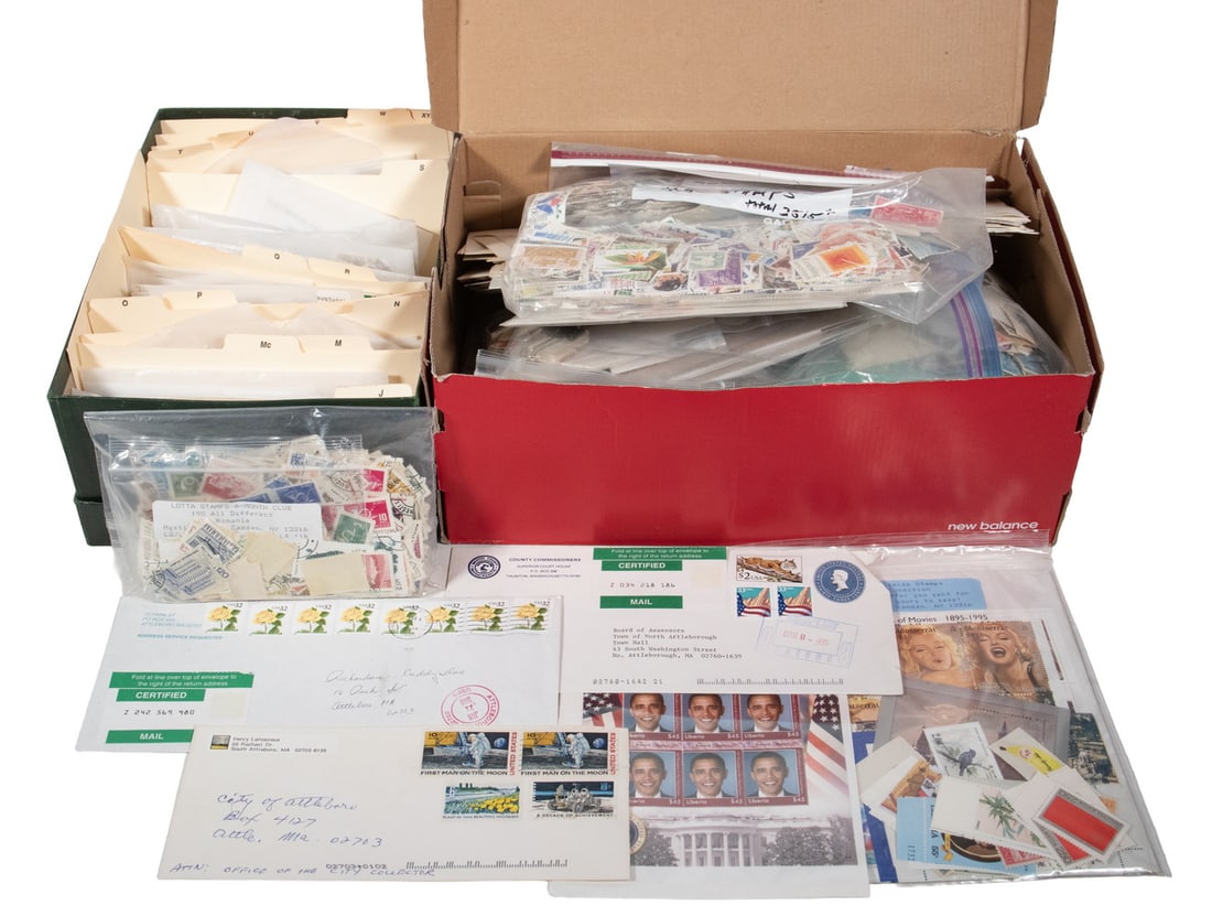 (2) BOXES LOOSE STAMP STOCK (1 of 6)