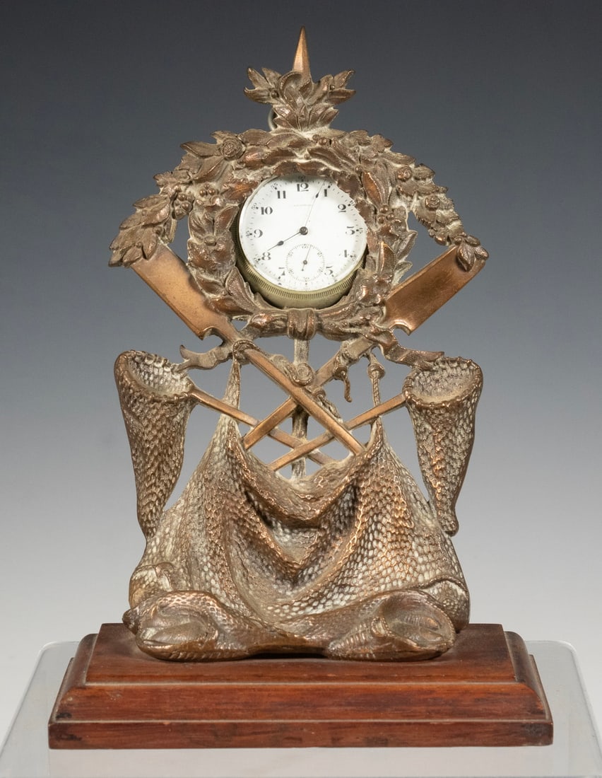 19TH C. MARINE THEMED CAST IRON POCKET WATCH HUTCH (1 of 3)