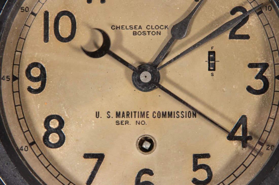 CHELSEA U.S. MARITIME COMMISSION BULKHEAD CLOCK - 2