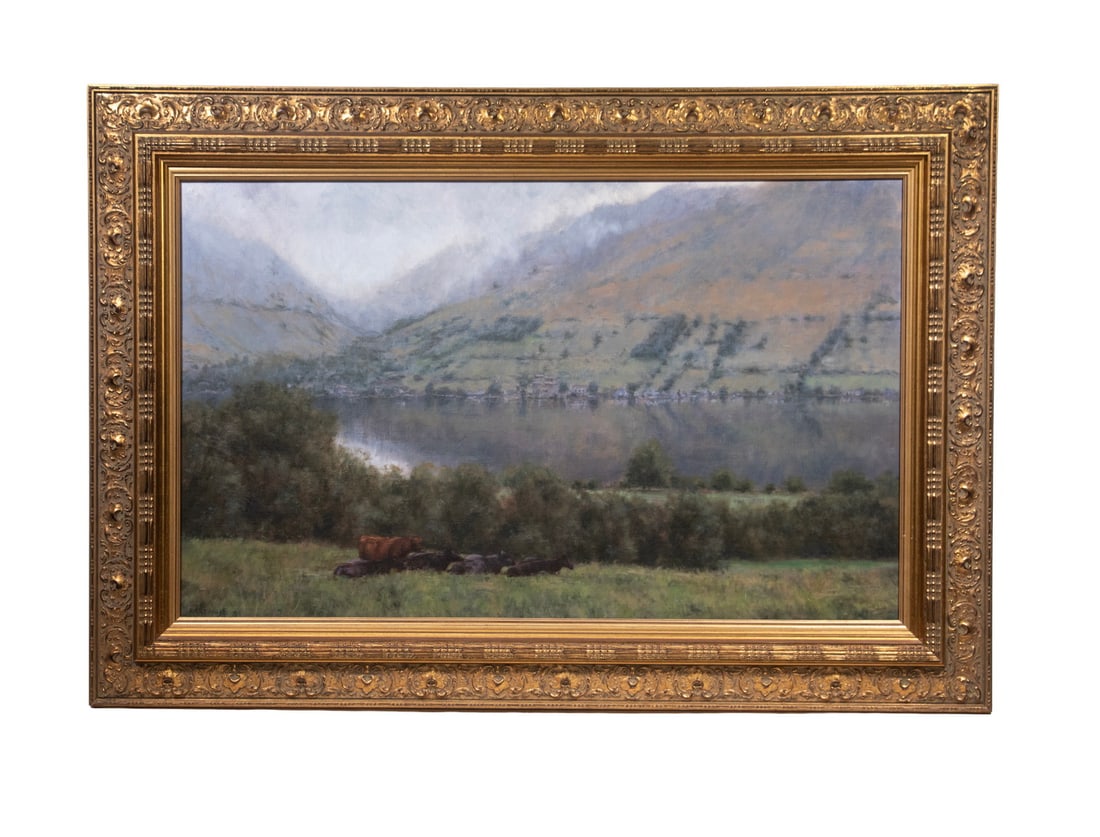 LAKE LANDSCAPE PAINTING SIGNED "PARTRIDGE" (1 of 5)