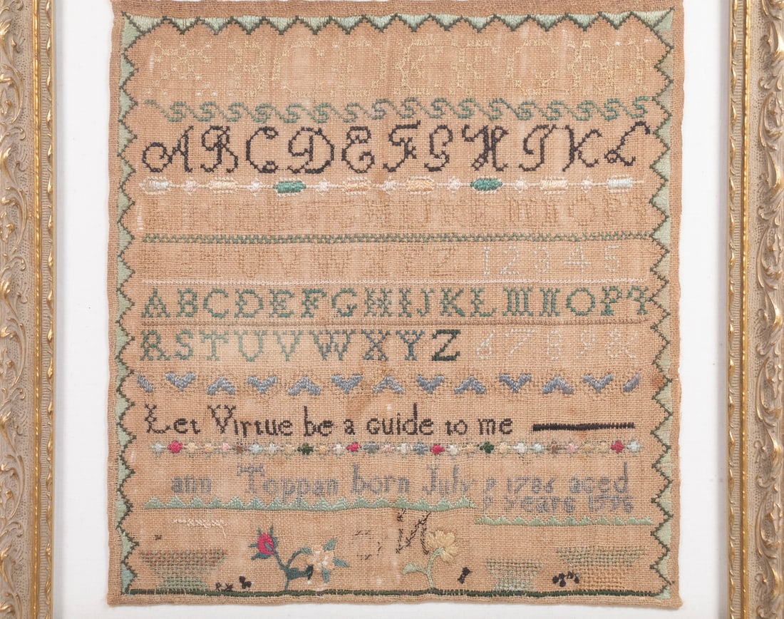 ANN TAPPAN AMERICAN NEEDLEWORK SAMPLER, DATED 1795 - 2
