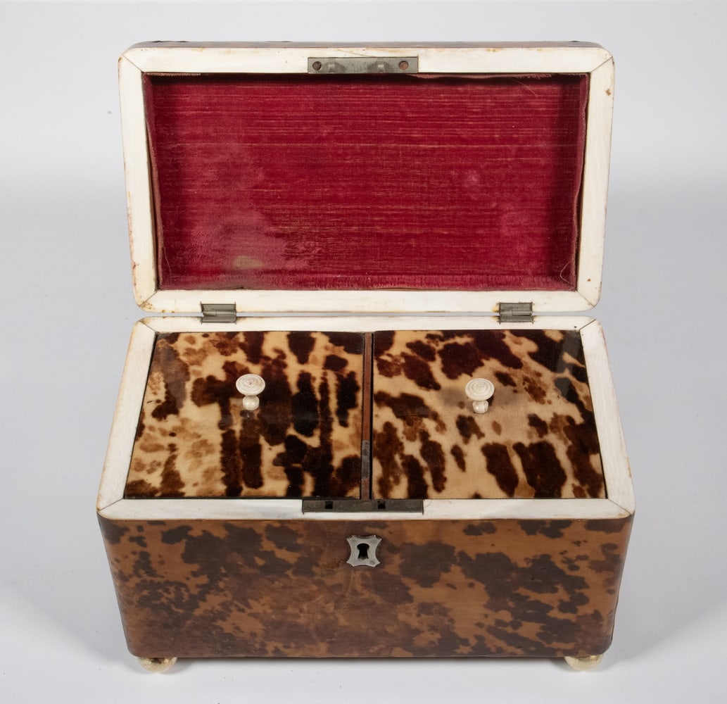 TORTOISESHELL TEA CADDY - 3