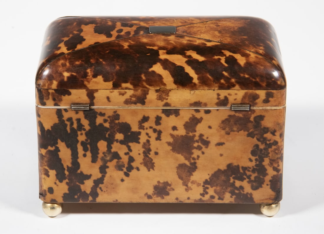 TORTOISESHELL TEA CADDY - 5