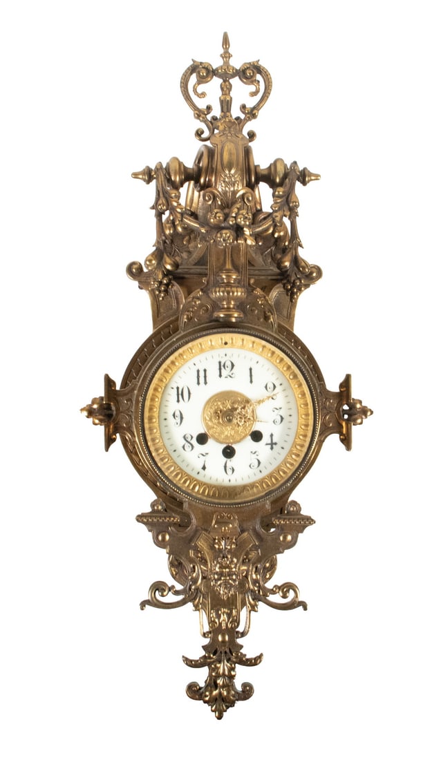 FRENCH BRONZE WALL CLOCK (1 of 3)