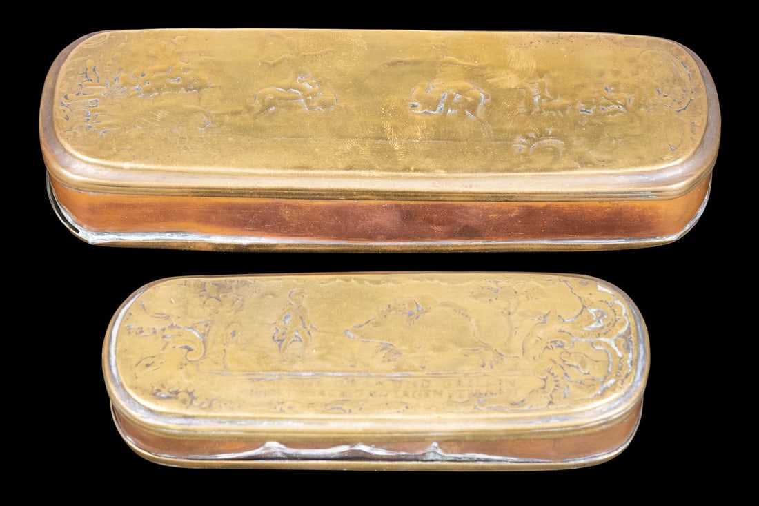 (2) DUTCH BRASS AND COPPER TOBACCO BOXES, 19TH CENTURY (1 of 2)
