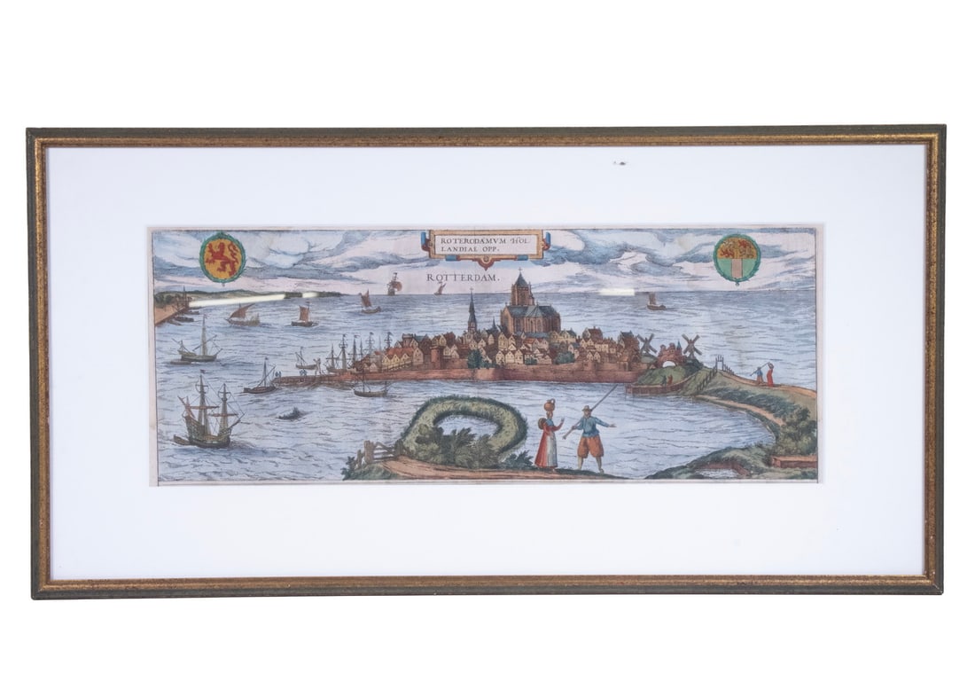 16TH C. MAP OF ROTTERDAM, NETHERLANDS (1 of 3)