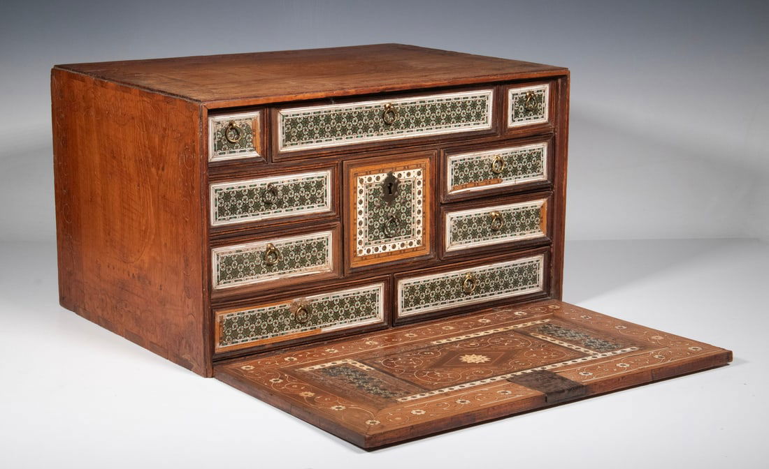 PERSIAN KHATAM-KARI MARQUETRY TABLE-TOP CABINET (1 of 5)