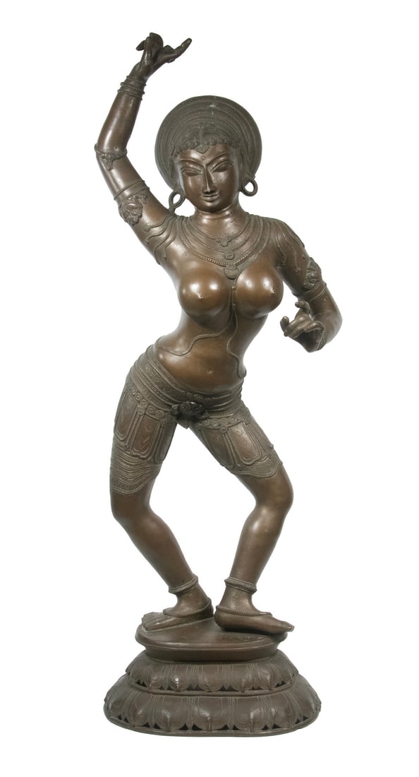 LARGE EARLY BRONZE HINDU TEMPLE STATUE (1 of 5)