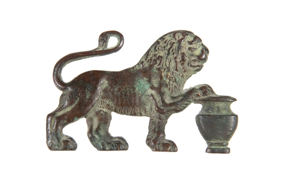 BRONZE LION FORM SMALL RELIEF FURNITURE FITTING (1 of 2)