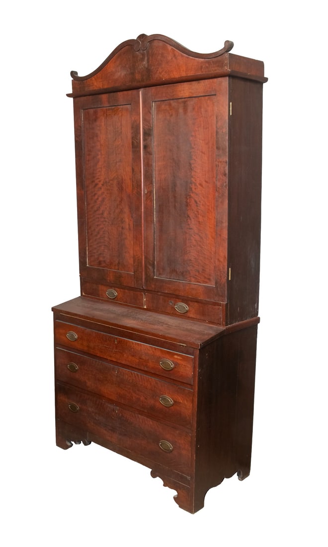 2-PIECE EMPIRE MAHOGANY SECRETARY DESK (1 of 1)
