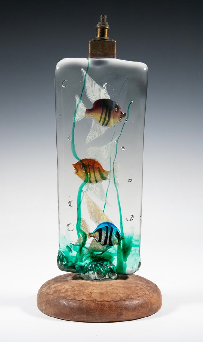 ALFREDO BARBINI CENEDESE MURANO GLASS AQUARIUM LAMP (1 of 2)