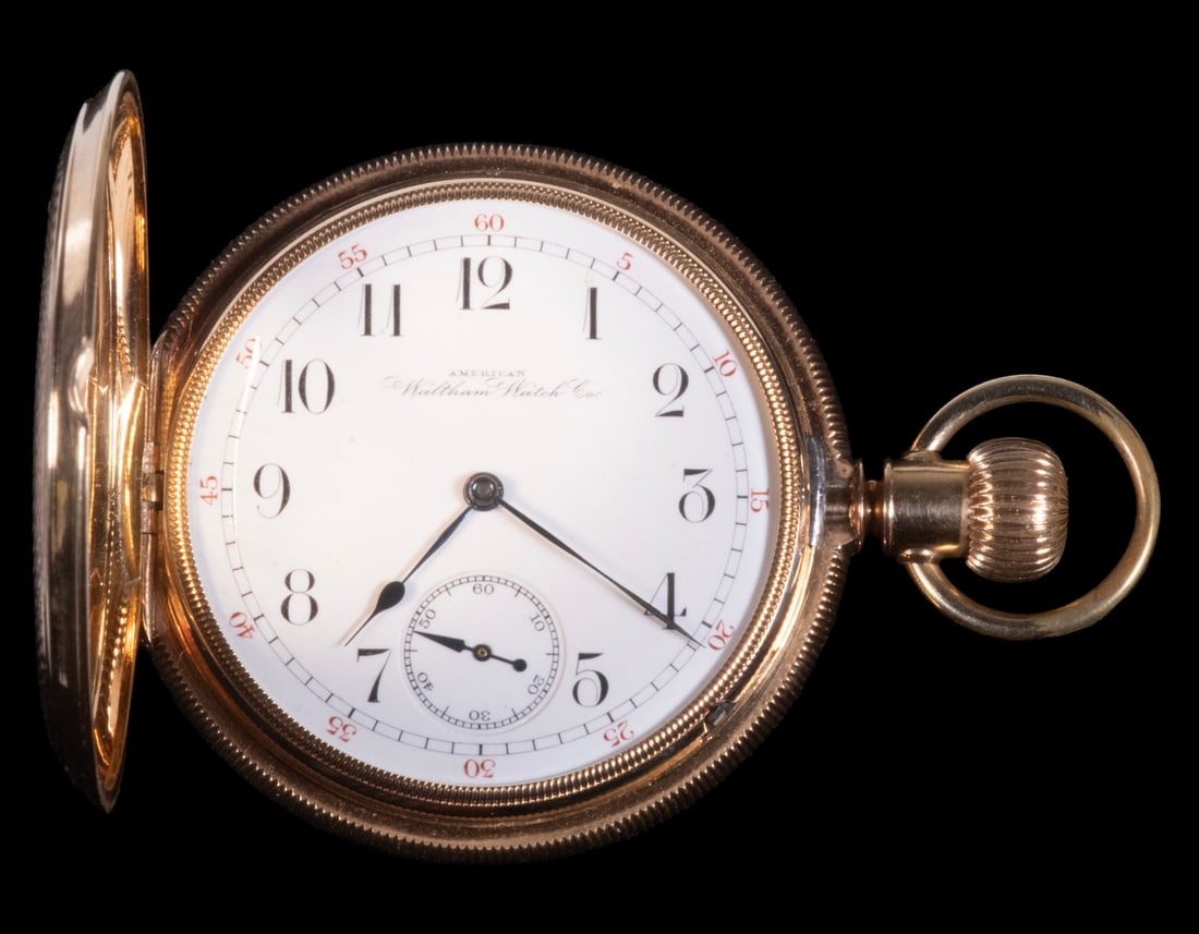 AMERICAN WALTHAM 14K GOLD HUNTER CASE POCKET WATCH (1 of 6)