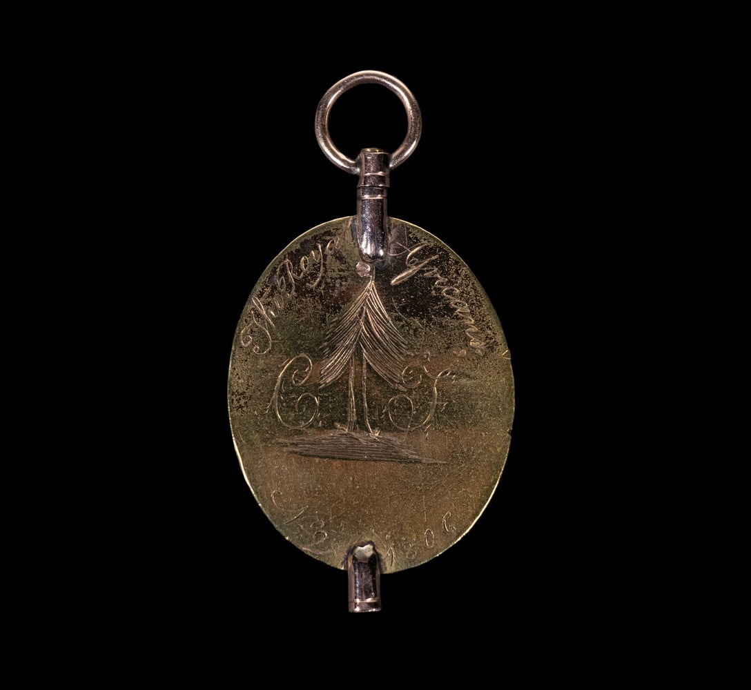 EXTREMELY RARE BRITISH 14K GOLD WATCH FOB ROYAL AFRICAN CORPS 1806 (1 of 2)