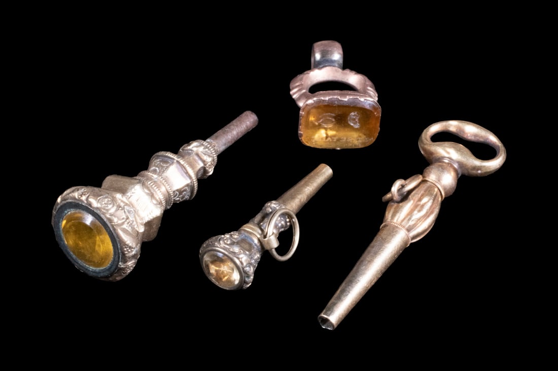 (4 PCS) GOLD FILLED POCKET WATCH ACCESSORIES (1 of 1)