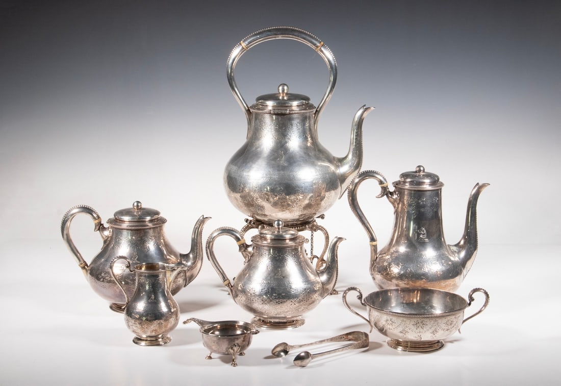 (8 PCS) ENGLISH STERLING SILVER BEVERAGE SERVICE (1 of 6)