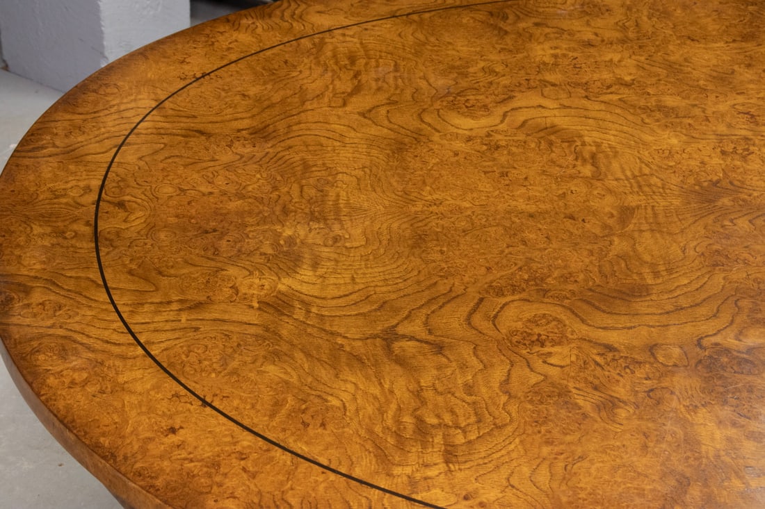 WILLIAM SWITZER CUSTOM OVAL OYSTER WALNUT DINING TABLE - 3