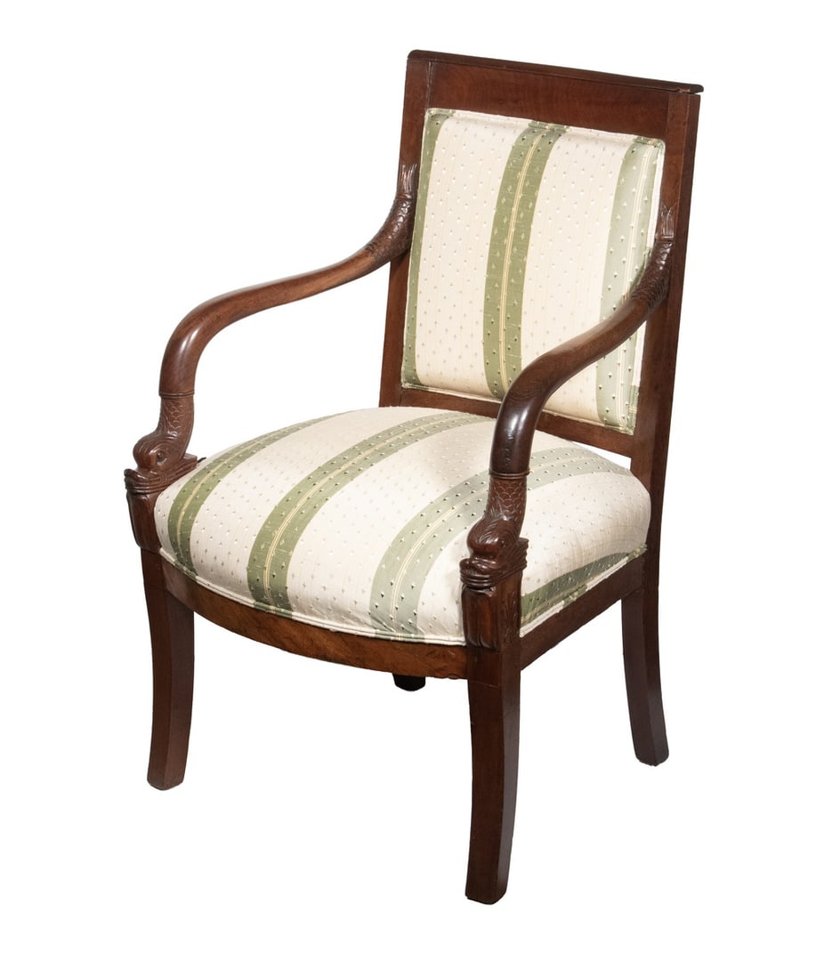 FRENCH EMPIRE MAHOGANY ARMCHAIR (1 of 3)