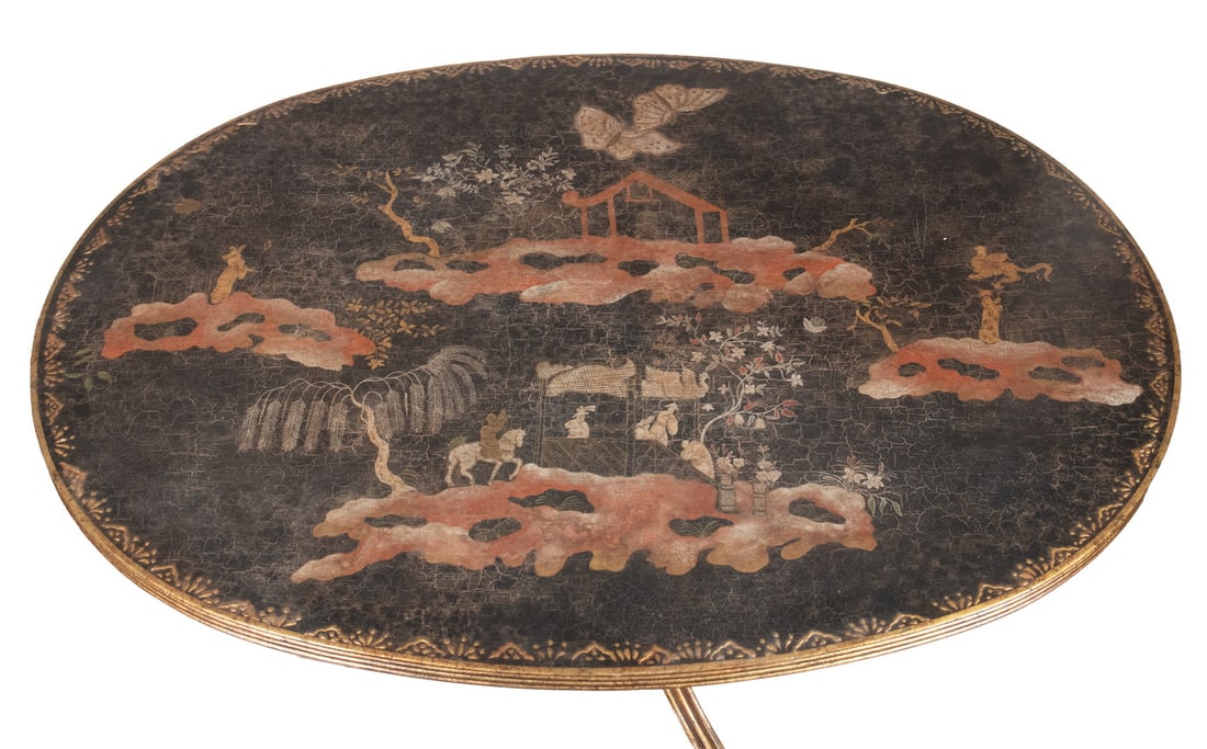 CUSTOM PAINTED OVAL COFFEE TABLE - 2