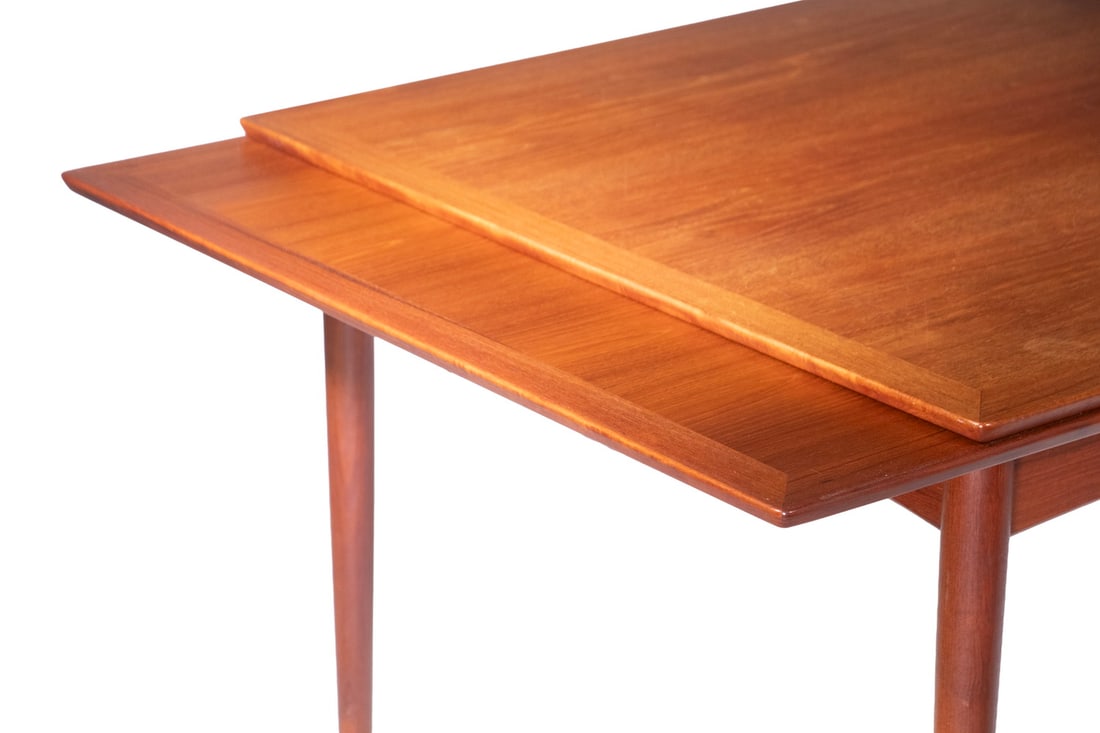 DANISH MODERN TEAK EXTENDABLE DINING TABLE - 5