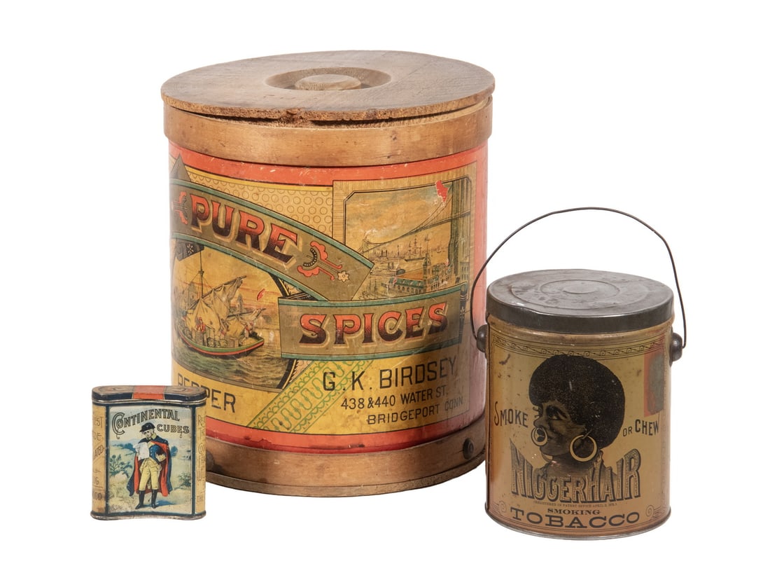 (3) VINTAGE TOBACCO & SPICE TINS, LATE 19TH–EARLY 20TH CENTURY (1 of 2)