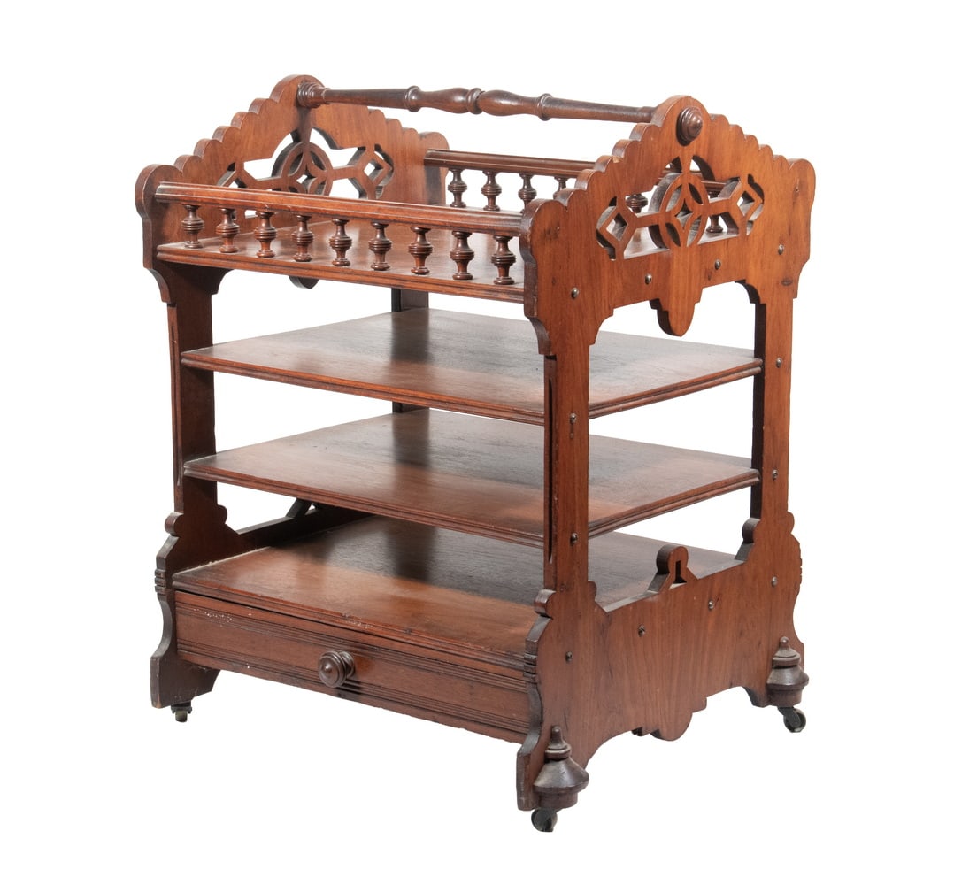 VICTORIAN WALNUT MAGAZINE RACK (1 of 3)