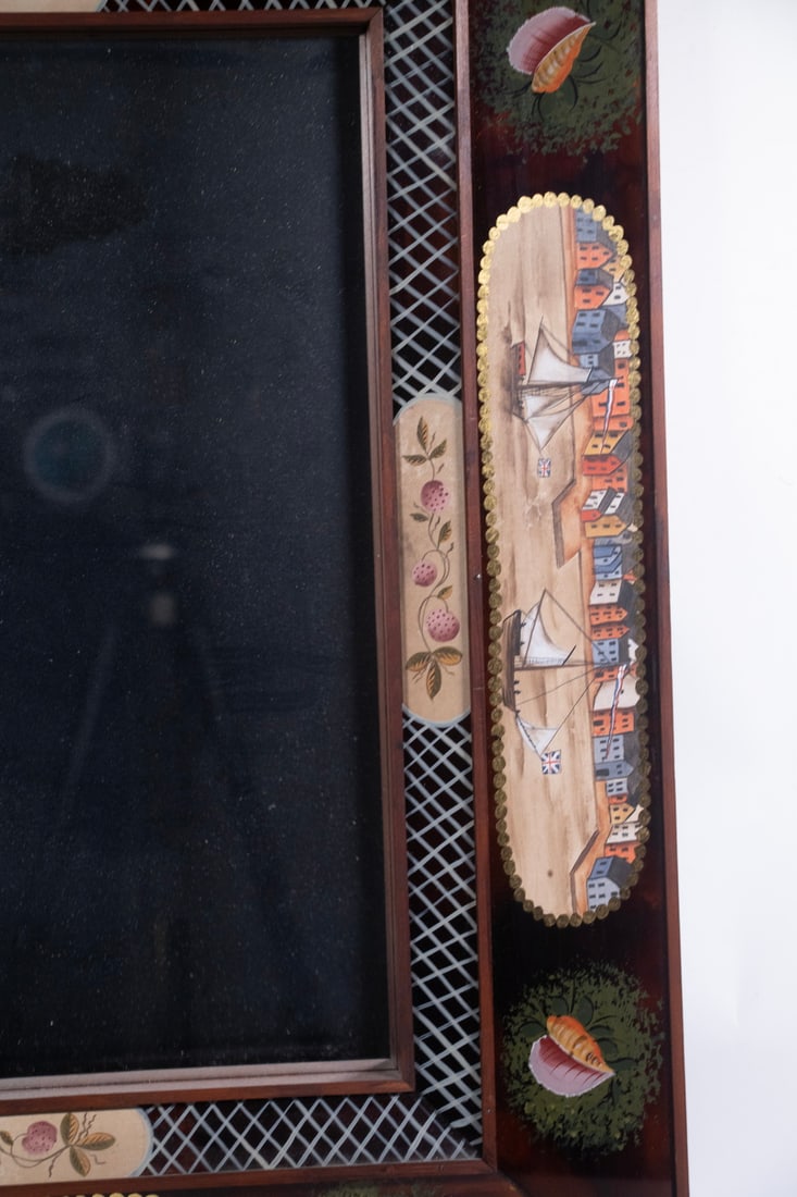 REPLICA ANCESTRAL REVERSE GLASS PAINTED MIRROR - 5