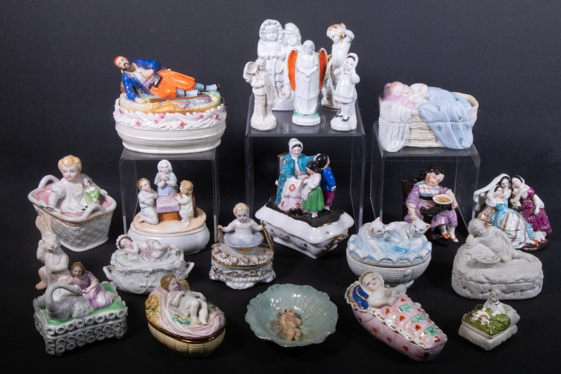 (22) PORCELAIN FIGURES AND FIGURAL BOXES (1 of 3)