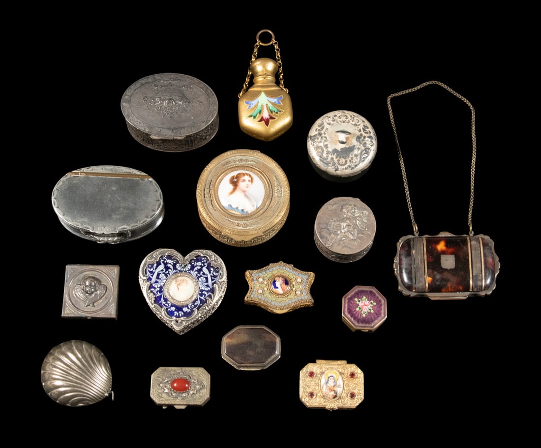 (15) SILVER AND SILVERED SMALL BOX COLLECTION (1 of 2)