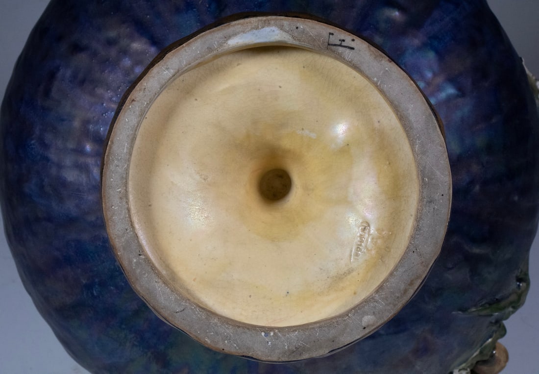 AUSTRIA AMPHORA TWO-HANDLED GRAPEVINE VASE - 2