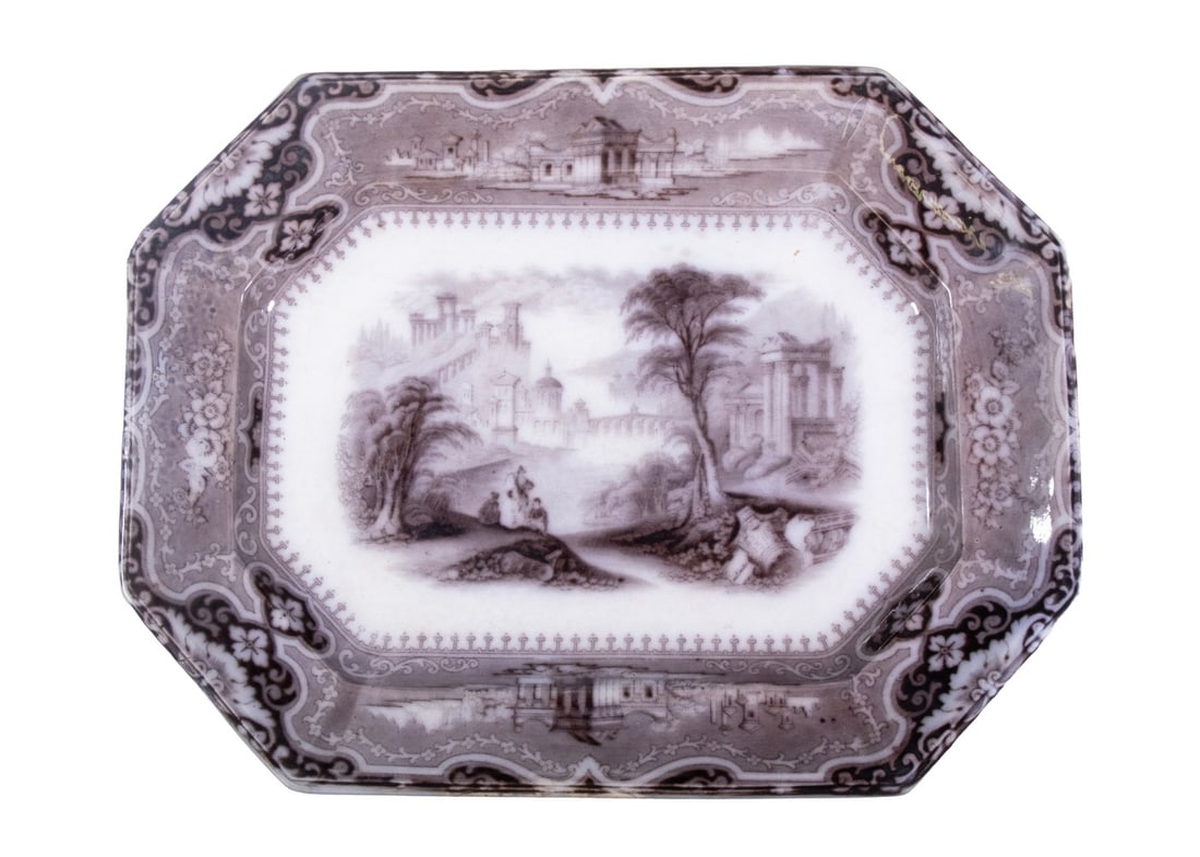 JOHN ALCOCK "VINCENNES" MULBERRY TRANSFERWARE PLATTER (1 of 3)