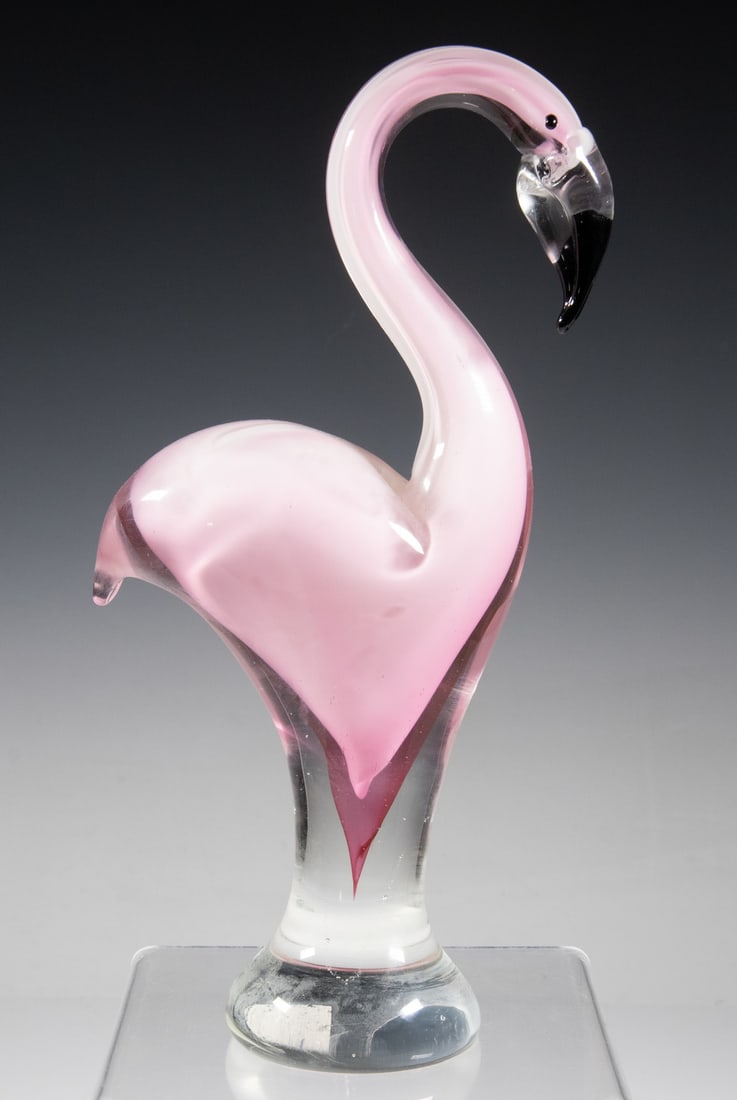 PINK ART GLASS FLAMINGO BY DYNASTY GALLERY (1 of 3)