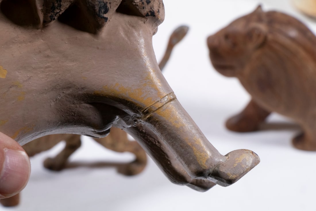 (4) ASSORTED STANDING LION FIGURINES - 3