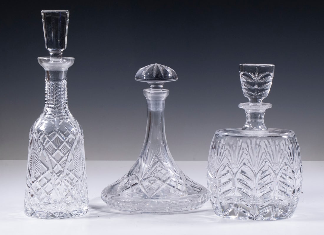 (3) CUT CRYSTAL DECANTERS, INCL WATERFORD (1 of 2)