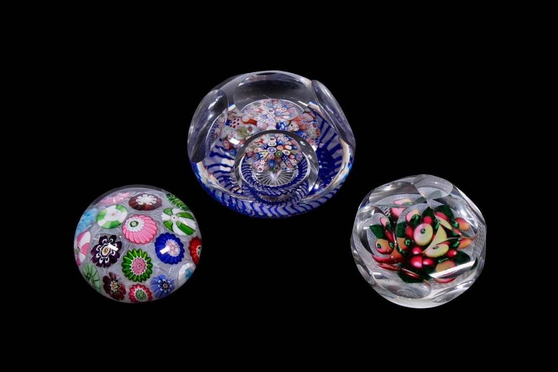 (3) ART GLASS PAPERWEIGHTS (1 of 1)