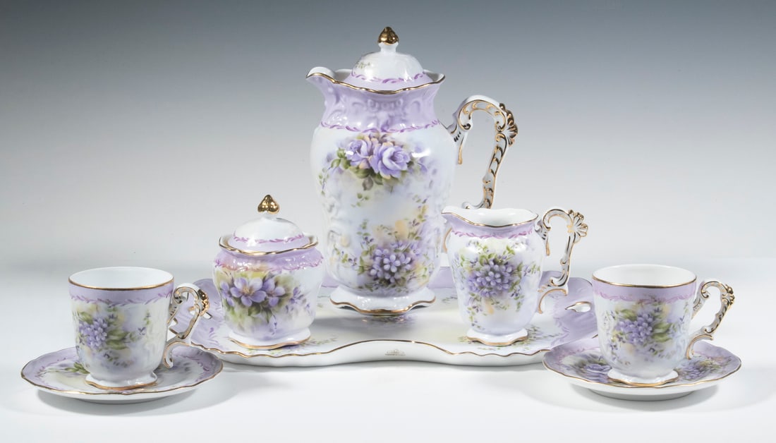 LIMOGES CHINA CHOCOLATE SET (1 of 5)