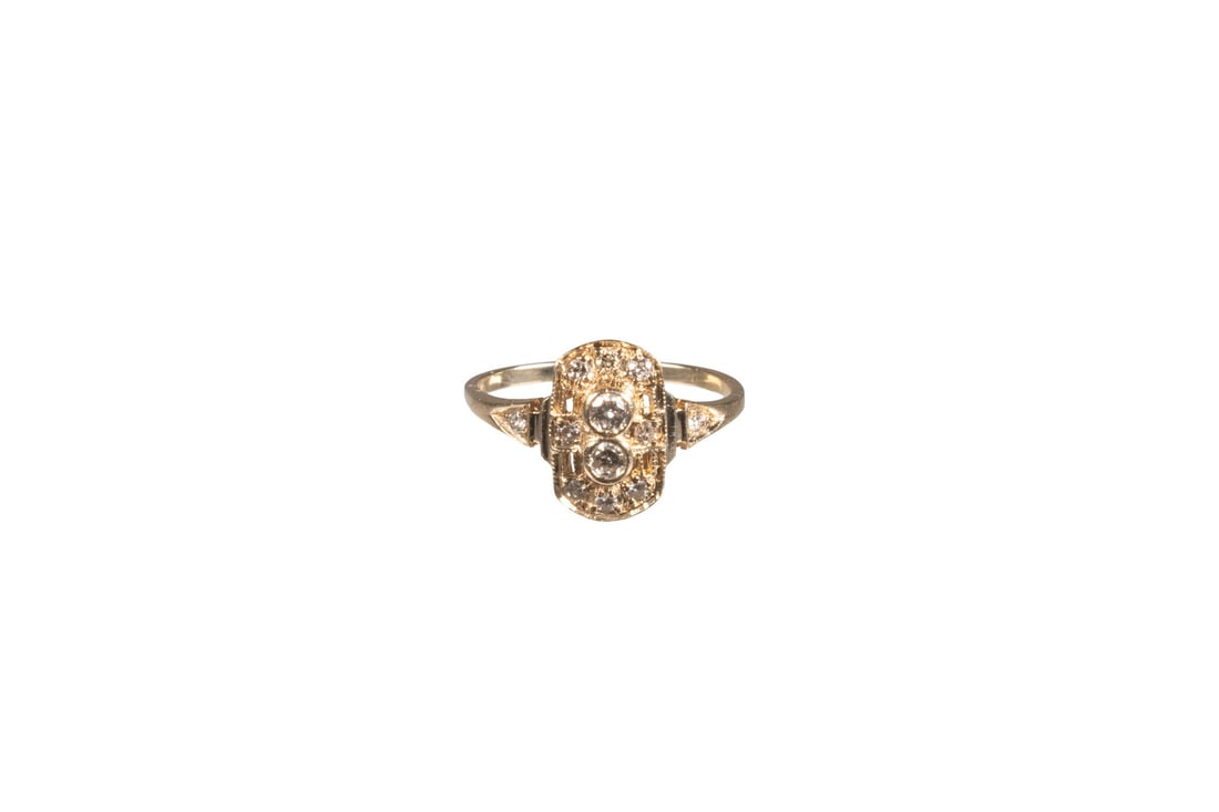 ART DECO 14K GOLD AND DIAMOND RING (1 of 1)