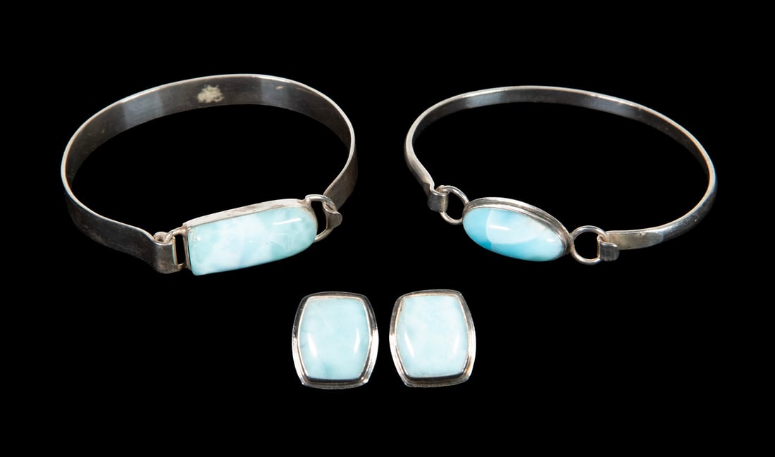 (3) STERLING SILVER AND LARIMAR JEWELRY (1 of 2)