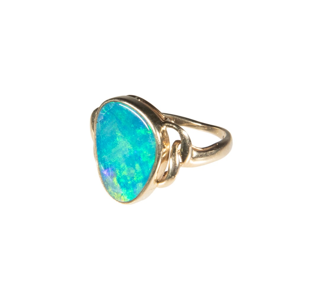 VINTAGE 18K GOLD BOULDER OPAL RING (1 of 2)