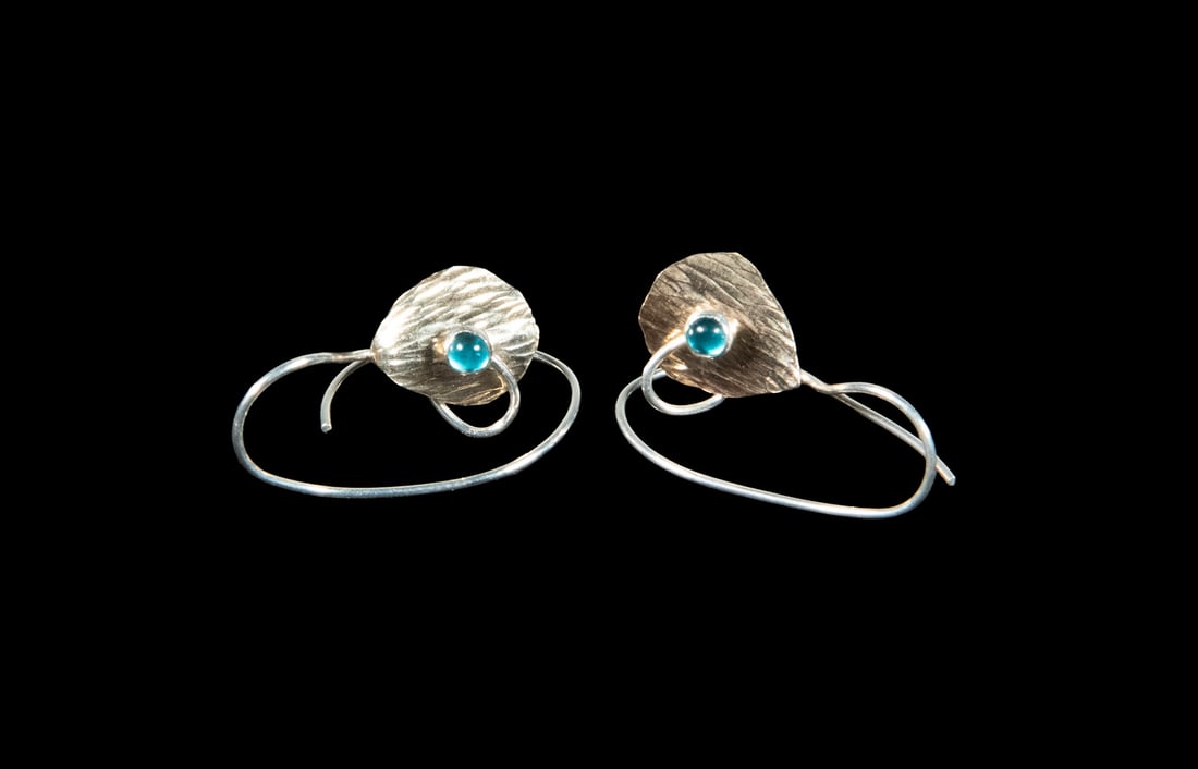 PR ART STUDIO SILVER AND CABOCHON EARRINGS (1 of 1)