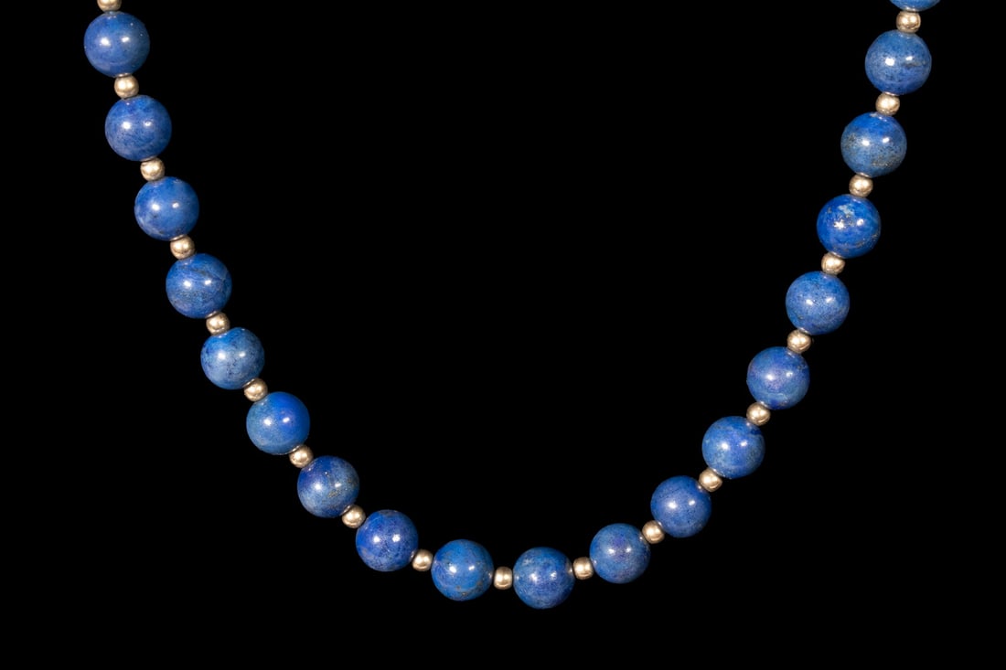 14K GOLD-FILLED AND LAPIS LAZULI BEAD NECKLACE (1 of 2)