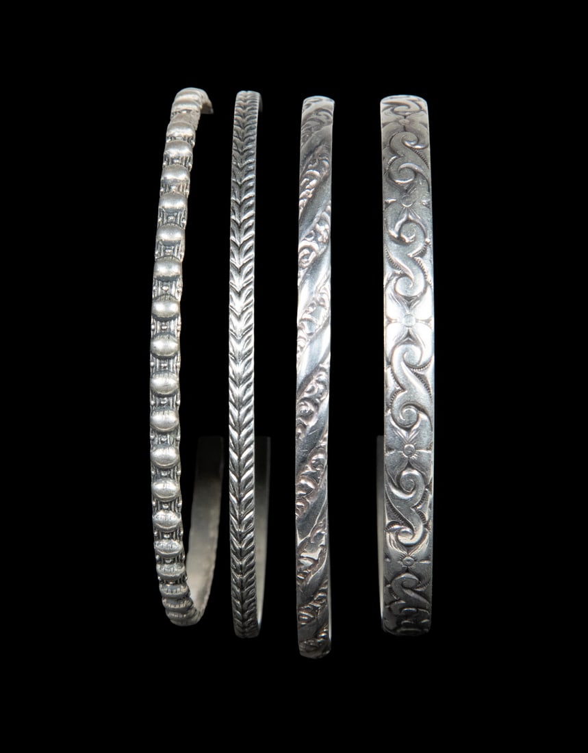 (4) STERLING SILVER BANGLES (1 of 2)