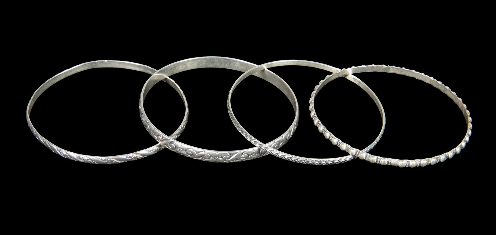 (4) STERLING SILVER BANGLES - 2