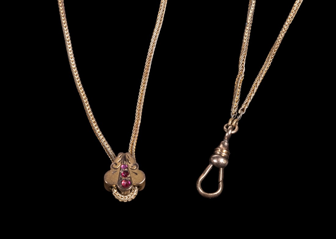 GOLD-FILLED WHEAT LINK WATCH SLIDE CHAIN (1 of 1)